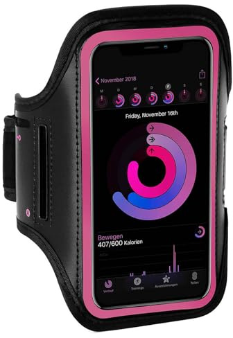 ONEFLOW Brazalete deportivo para teléfono móvil compatible con Poco X7 Pro Armtasche Fitness Armband Sport Laufarmband Outdoor Handyhülle Joggen Arm Halterung Smartphone Handytasche Pink