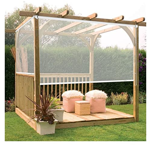 Pergola-Rollo, personalisierbar, wasserdicht, PVC-Jalousien, thermisch isoliert, 0,5 mm, für Terrasse, Balkon, Bad, 1 x 2 m, Sonnenschutz und Privatsphäre