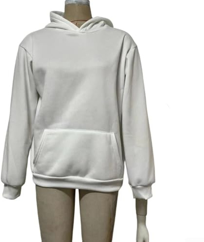 Dam ihålig nät vardaglig tröja med långa ärmar öppen rygg spets skir utskuren huvtröja lämplig för daglig fest och semester användning (XL vit 1)