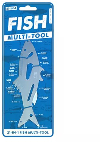 Fish Multi-Tool – 21-in-1 Pocket Gadget for Fishing, Camping & DIY | Compact Fisherman’s Multi-Tool with Wrenches, Screwdrivers, Saw & Bottle Opener | Novelty Gift for Men
