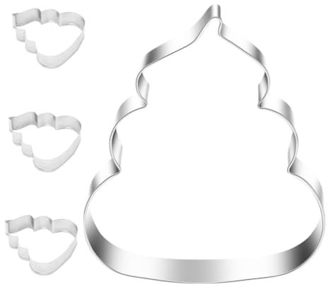 Housoutil Set 4 Stampi per Biscotti in Acciaio Inox 304 a Forma di Divertenti Sagome, Tagliabiscotti per Fondente e Cioccolato, Utensili da Forno per Dolci Fai da Te, per Attività Creative