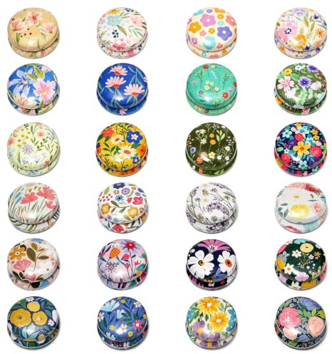 Bofanze 24 Piezas 15ml Tarros de Metal con Tapa para Velas Tarros | con tapa, 15 ml, vacío, de metal, para velas, redondo, varitas de incienso, cremas y pintalabios