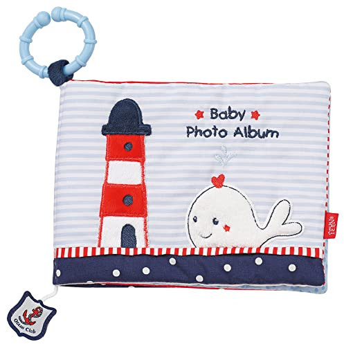 Fehn Baby Fotoalbum Ocean Club – Erinnerungsbuch Fotobuch zum Selbstgestalten und Fühlen aus Stoff – Babyalbum Spielzeug zur Geburt für Babys und Kinder ab 0+ Monaten zum Gesichter und Namen merken