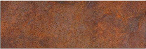 Teppich Läufer Metall-Optik Rost braun rot als Küchenteppich - Rutschfester Küchenläufer in 60x180 cm als Flur Brücke - Waschbarer Teppichläufer für Küche, Schlafzimmer, Wohnzimmer