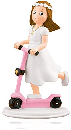 Godie - Figura de comunión para tarta, Poliresina, Chica con Patinete