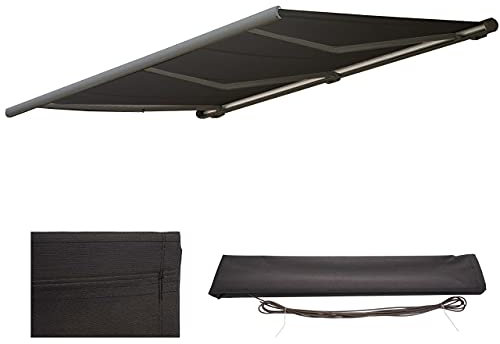 Mendler Ersatz-Bezug für Markise T123, Vollkassette Ersatzbezug Sonnenschutz 4,5x3m - Polyester anthrazit