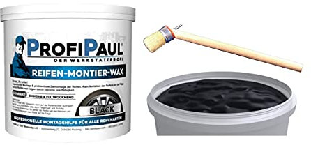 ProfiPaul Reifenmontagepaste SCHWARZ 5 kg Set mit Pinsel und Schaber
