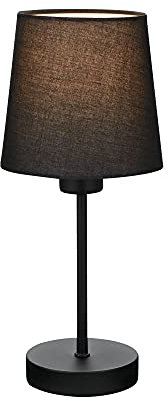 BRILONER - Lampada da tavolo, lampada da comodino, lampada da scrivania, 1 x E14, incl. cavo interruttore in tessuto, nero, 100 x 314 mm (DxH)