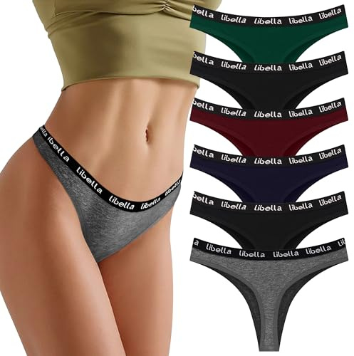 L&K-II Perizoma Donna Sexy Hot Cotone Semplice e Confortevole Thong Tanga Donna Elastico in Vita Strings Pacco da 6 Multicolore M