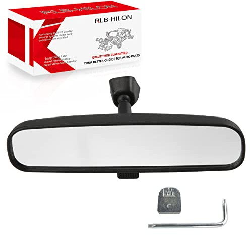 RLB-HILON 9.5” Rear View Mirror, Universal Fit Type, Compatible with Jeep Wrangler Kia Optima Soul Sorento Nissan Rogue Altima Toyota Corolla Camry Tacoma RAV4 Ford F150 Focus Honda Civic And More | Compatible with Jeep Wrangler Kia Optima Soul Nissan Rogue Altima Toyota Corolla Camry Tacoma Ford F150 Honda Civic And More