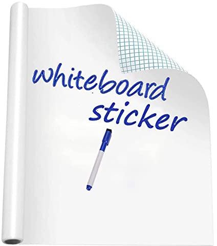 Whiteboard Paper Sticker Roll 44 x 200cm (17.3 X 78.7) DIY Self-Adhesive Dry Erase Paper Film Chalkboard Wallpaper for Home Office School Memo