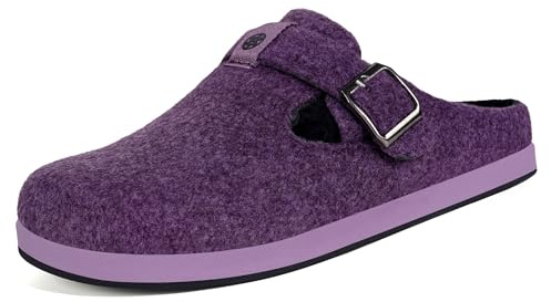 Gaatpot Unisex vinterträskor filttoffel för inomhus utomhus, Lila a, 39 EU
