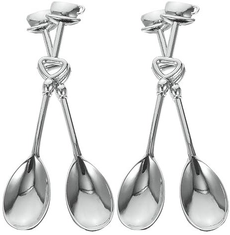 HAKIDZEL 8piezas Cucharas De Café De Metal De Cucharas De Mezcla Mango Para Bebidas Calientes y Frías y Utensilios Multi-función Para Bodas y Celebraciones
