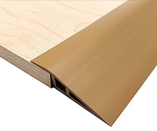 PVC Schwellenrampe,Selbstklebende,Boden Übergangsleiste,Schwelle Reduzierstück,Abschluss Übergangsprofil höhenausgleich,Abdeckleisten, Übergangsschiene,Teppichkantenleiste (Braun, 1meter × 1.5cm)