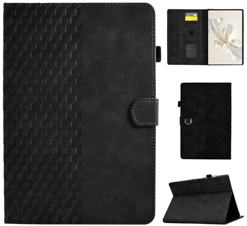 CASAFUNY Case for Honor Pad 9 12.1 Inch Tablet, PU Leather Protective Case with Multi-Angle Stand, Black