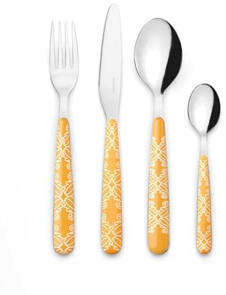 Guzzini - FUSION Set de 24 Couverts - Jaune Ambre - 281950151