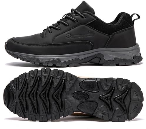 AZMAHT Scarpe Ortopediche Slip-on Chiusura Regolabile Scarpe da Passeggio con Sostegno dell'Arco Plantare Terapeutico per Piedi Gonfi Scarpe Diabetiche per Uomo,Nero,47/285mm