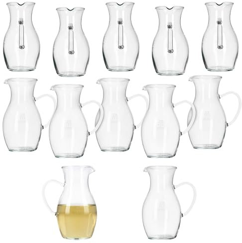 Ritzenhoff & Breker Set di 12 brocche di vetro Valentino I calibrate da 0,2 l (L x P x A) 10 x 7,5 x 13,5 cm, caraffa per vino bianco e rosso, brocca alternativa per sidro, aceto e olio, salsa, ecc.