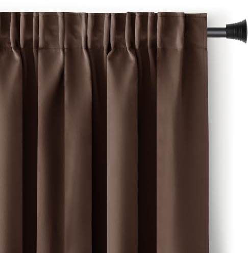 RESTILO Blackout Vorhang 140x245 cm Schokolade 1 St. Kräuselband Blackout