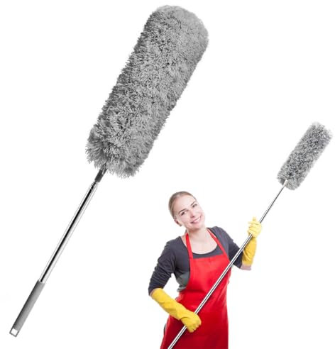 YOYEAH Spolverino telescopico lungo 290 cm allungabile – lavabile per ragni e pulire la polvere per punti difficili da raggiungere.