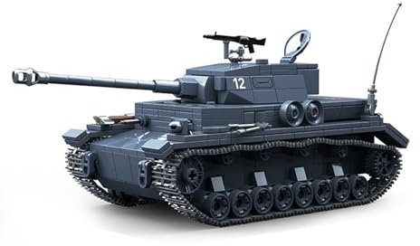 Minxtech Technik Military Panzer Bausteine, 985 Teile Militär Deutscher Panzer Konstruktionsspielzeug, WW2 Armee Klemmbausteine Tank Modellbausatz, Geschenk für Kinder und Erwachsene Technical