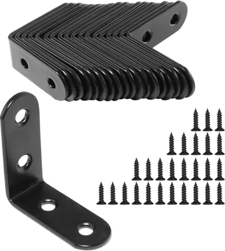 25 Pack 40x40mm Stainless Steel L Brackets 90° Angle Braces with 100 Screws | Rust & Corrosion Resistant, Heavy Duty Build, Burr Free Finish, Quick Installation, Versatile Use, Structural Repair