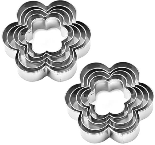 10 Piezas De Moldes Con Forma De Flor, Moldes Creativos Para Pasteles, Moldes De Acero Inoxidable, Moldes Para Hornear, Moldes Para Cortar Galletas, Suministros De Cocina