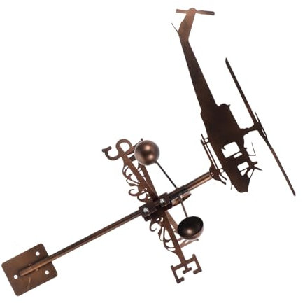 Happyyami Girouette Helicoptère Vintage pour Jardin Indicateur De Direction du Vent Élégant pour Décoration Extérieure Et Aménagement De Villa
