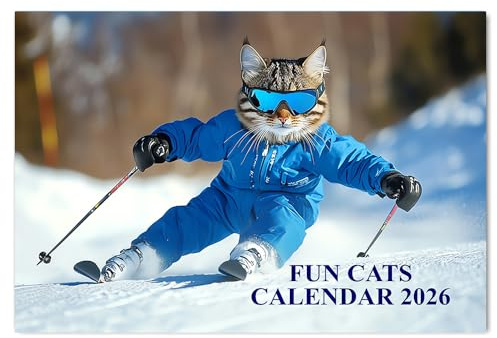 Funny Cat Calendar 2026 A4 12 Month to View Wall Calendar 2026 Perfect for Schools, Offices, and Homes Papa Prints