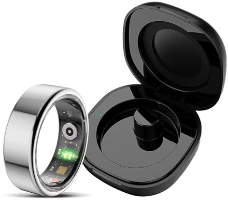 Smart Ring Android Smartringe für Herren Damen Fitness Tracker Ring Schlaftracker Smartring Fitnessring Schrittzähler Fitnesstracker IOS Herzfrequenz Pulsmesser Sport Gesundheitsring Schwarz Rosegold