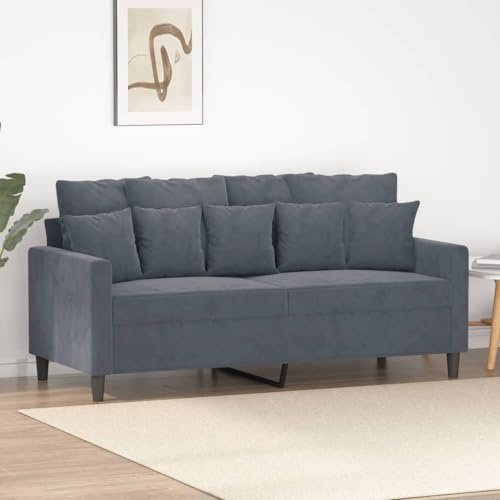 Willood Sofá de 2 Plazas, Asiento con Reposabrazos Respaldo, Sillón de Descanso Relax Televisión, Sofá Tapizado para Salón, Tela Gris Oscuro
