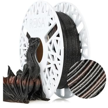 ROSA3D PLA Galaxy Rainbow Filament 1.75 mm für 3D Drucker | Druckmaterialien mit silbernem Glitzer Bioabbaubar PLA 3D Drucker Filament | 3D Printing Materials | Meteor Spule 0,5 kg
