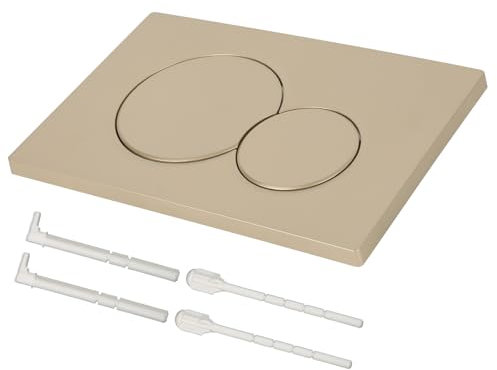 Betätigungsplatte Für Geberit Sigma 01, Drückerplatte mit Spülhebelset und Einbaurahmen für Geberit Sigma01 UP300 & 320 1 Stück, Zweimengenspülung (Mattgold gebürstet)