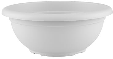 Vivaio di Castelletto Vaso Genova in materiale sintetico finitura satinata colore Bianco per piante e fiori ciotola ø50 cm di alta qualità con fori da interno ed esterno