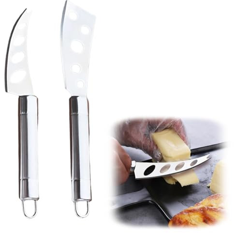 VYIBPDY Paquete de 2 Cuchillos para Queso, Acero Inoxidable cuchillo queso,cortador de queso,cuchillos queso,2 modelos