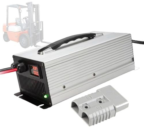 HYDTGZ Chargeur de Batterie pour Chariot Élévateur 36 V 30 A Chargeur de Batterie au Plomb Acide avec Prise Anderson Chargeurs de Batteries au Plomb pour Transpalette, Autolaveuse,Argent,350A
