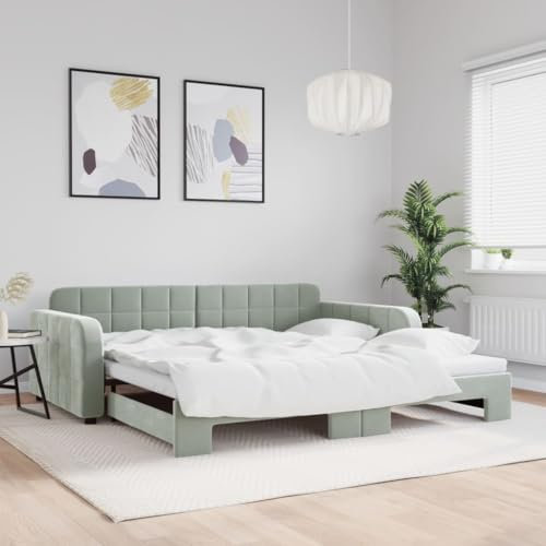 Festnight Tagesbett Ausziehbar 100x200 cm Ausziehbett Sofabett Bettsofa Ausziehbares Bett Gästebett Funktionsbett Schlafsofa Doppelbett Einzelbett Kinderbett Jugendbett Bettgestell