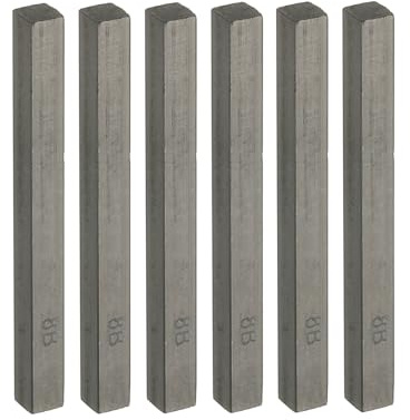 PATIKIL Compressed Charcoal Sticks, 6 Pack 8B Grade Art Supplies Sketch Square Stick for Artist Drawing Sketching Shading Painting, Black