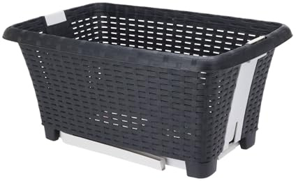 Well Home Panier à linge pour vêtements avec pieds de 38l de couleur anthracite