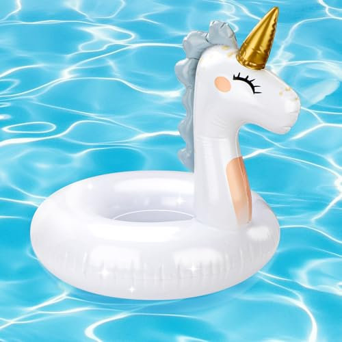 Anello da nuoto per bambini 5-9 anni – Gonfiabile, anello da nuoto per bambini, design unicorno, giocattolo per piscina e spiaggia, giocattolo per bambini in PVC