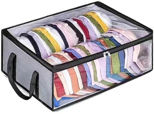 HESHUWEN Sombreros Caja Sombrerera Plegable de Gran Capacidad con Capacidad for 40 Sombreros, Ideal for dormitorios.(Gray)