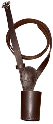 Flag Pole Holder Leather Cross Belt for Kids, Adjustable Mini size Parade Belt in Brown, White & Black colours, Children’s Honour Guard Ceremonial Flag Carrier Strap for Marching or Events