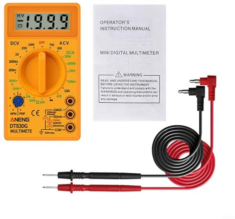 LCD Digital Voltmeter Ammeter Ohmmeter Multimeter Volt AC DC Tester Meter Detectors Electrical Analysis Instruments (yellow)