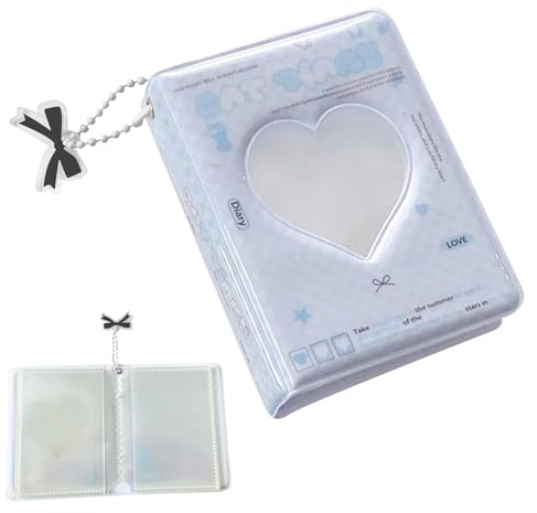 Carpeta Para Tarjetas Fotográficas Ídolo De 3 Pulgadas, Álbum De Fotos Con Corazón De Amor, Porta Photocards Ídolo Con Bonito Colgante, Mini Álbum De Tarjetas Fotográficas Portátil 40 Bolsillos