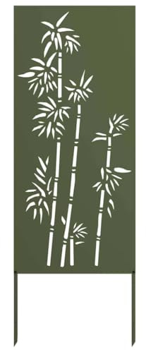 vidaXL Garten Sichtschutz-Leinwand Floral Olivgrün 50 x 140 cm, Garten und Terrasse, Rechteckig, Moderner Sichtschutz, Dekorative Einlagen, Außenscreen, Patio Akzent, Funktionale Trennwand