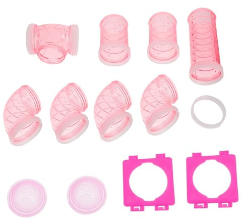EPIGEIST Set 12 Pezzi Tunnel Tubo di Plastica per Criceti, Labirinto Esterno Fai da Te, Gioco Modulare per Gabbia Piccoli Animali, Facile da Montare e Smontare per Divertimento Criceto