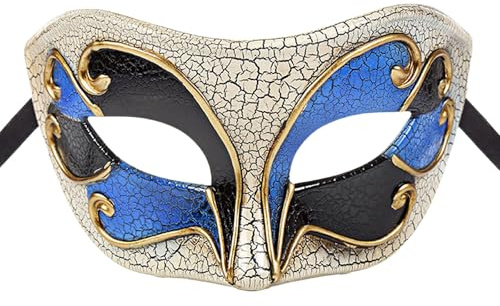OIDEA Masque Fantôme de l'Opéra Homme : Demi-Masque Vénitien à Fissures pour Bal, Cosplay, Fête Halloween, Déguisement Élégant Jaune- Cadeau Noël & Carnaval