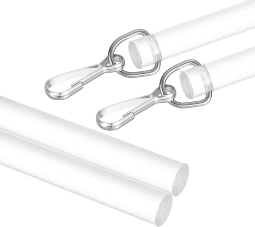 QUARKZMAN Varilla Para Persianas De 91cm De Reemplazo Transparentee 2Pcs | Varilla Inclinable Combinable Para Persianas Con Gancho, Varilla Para Persianas Verticales Para Accesorio Abridor