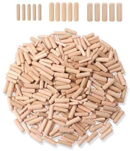 SXKJGQ 150 Pcs Wooden Dowels, Wood Dowels, Wooden Dowel 6mm 8mm 10mm, Woodwork Pins for Furniture Assembly, Joinery, Cabinet Making, DIY Projects Woodworking