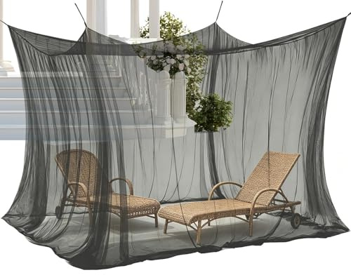 Zanzariera Per Terrazza Esterna - Dimensioni 3 x 3 x 2,5 Metri Tenda in Rete Portatile,Barriera Antinsetti - per Patio, Giardino, Cortile, Terrazza, Pergola, Gazebo da Esterni.